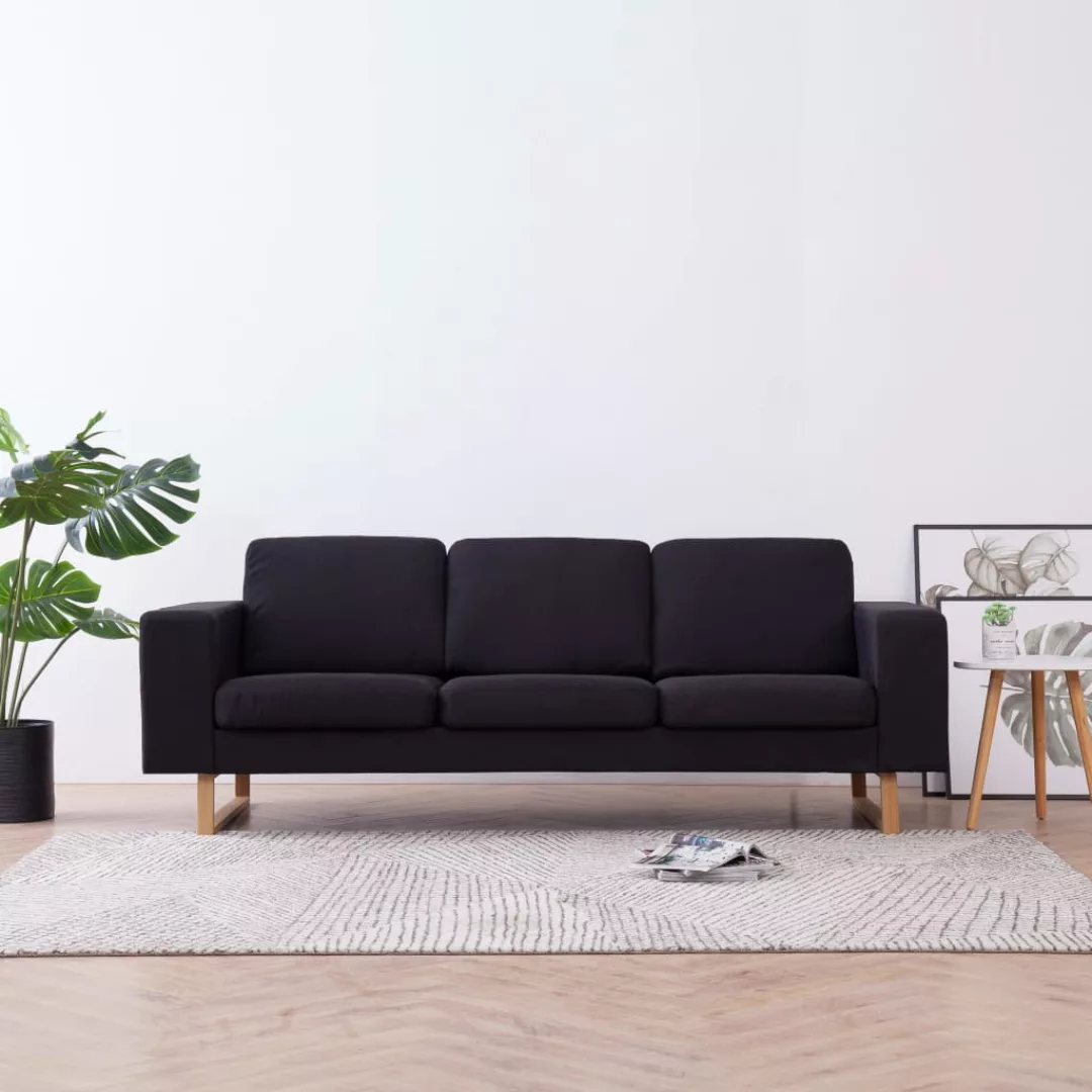 vidaXL Sofa 3-Sitzer-Sofa Stoff Schwarz Couch günstig online kaufen