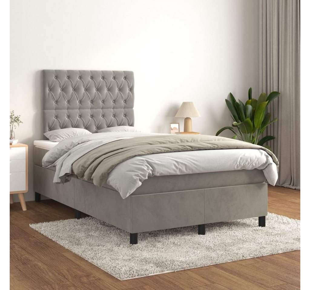 vidaXL Boxspringbett Bett Boxspringbett mit Matratze komplett Samt (120 x 2 günstig online kaufen