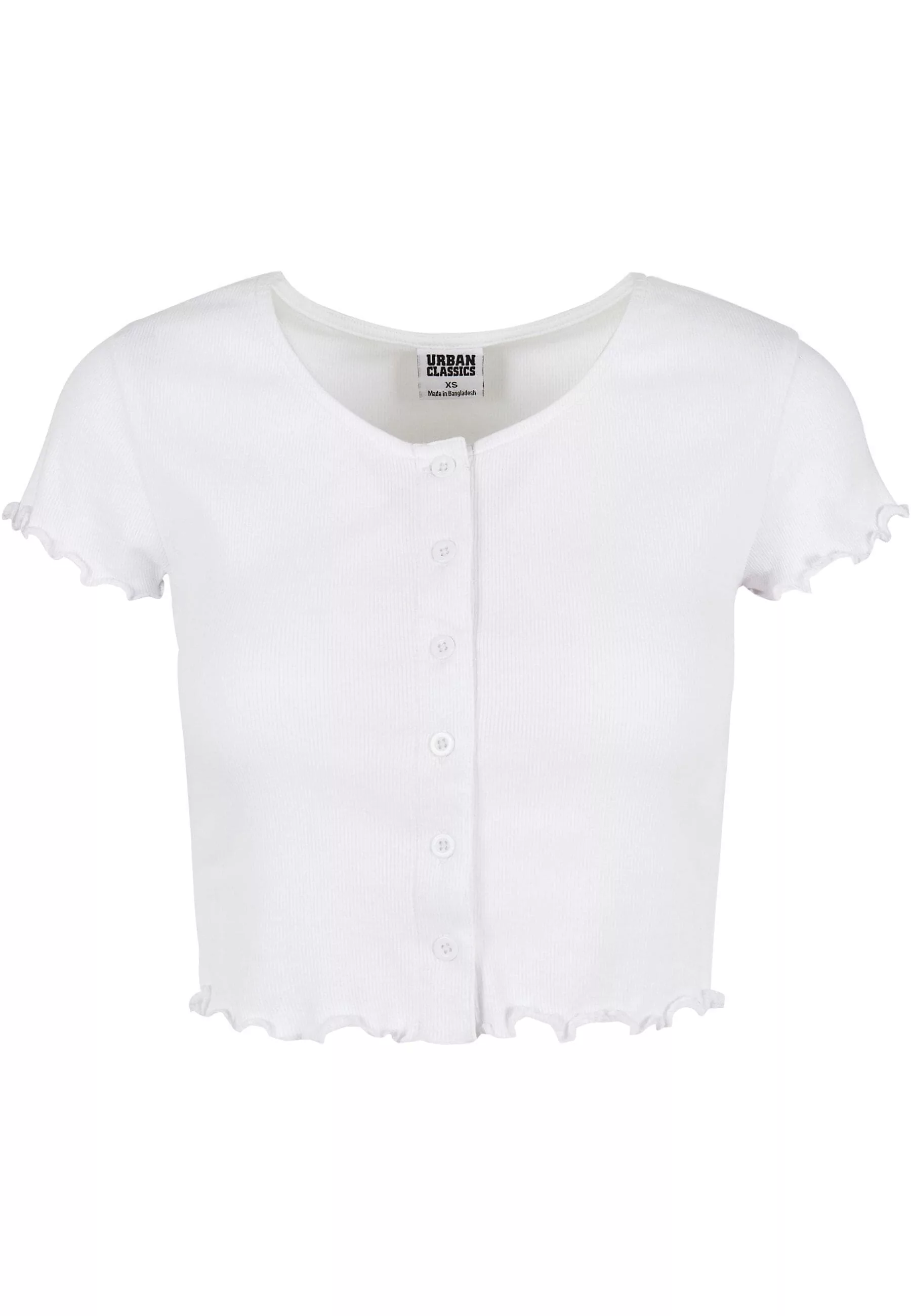 URBAN CLASSICS Kurzarmshirt "Urban Classics Damen Ladies Cropped Button Up günstig online kaufen