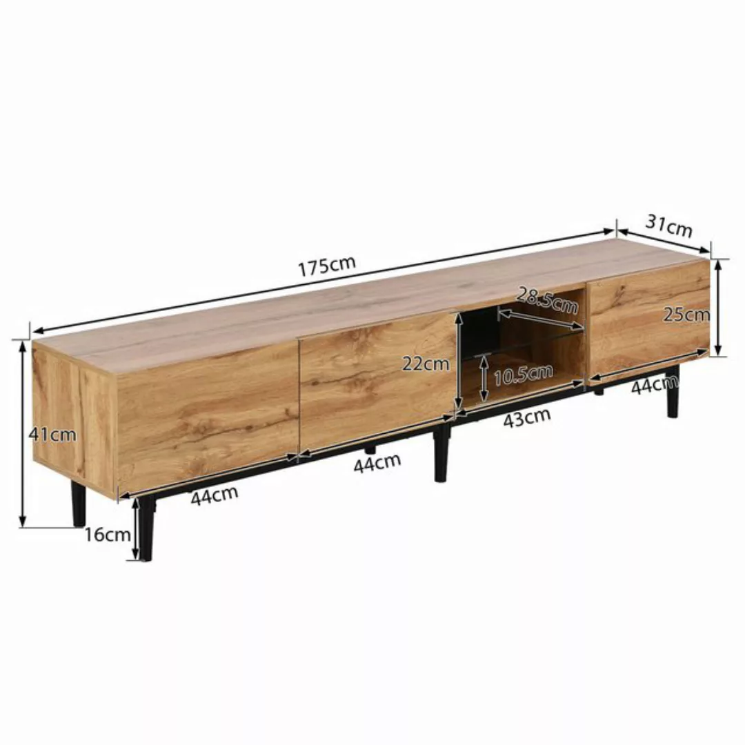 XDOVET TV-Schrank Moderner TV-Schrank mit Holzmaserung, variable LED-Leucht günstig online kaufen