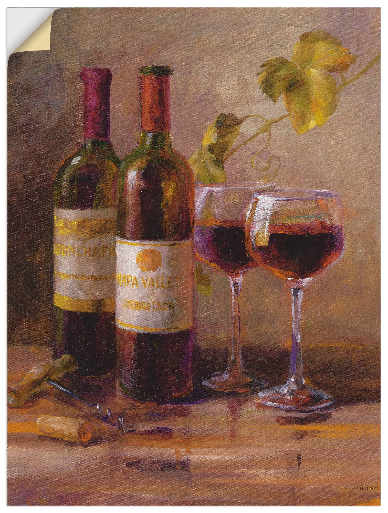 Artland Wandbild "Offener Wein I", Getränke, (1 St.), als Leinwandbild, Pos günstig online kaufen