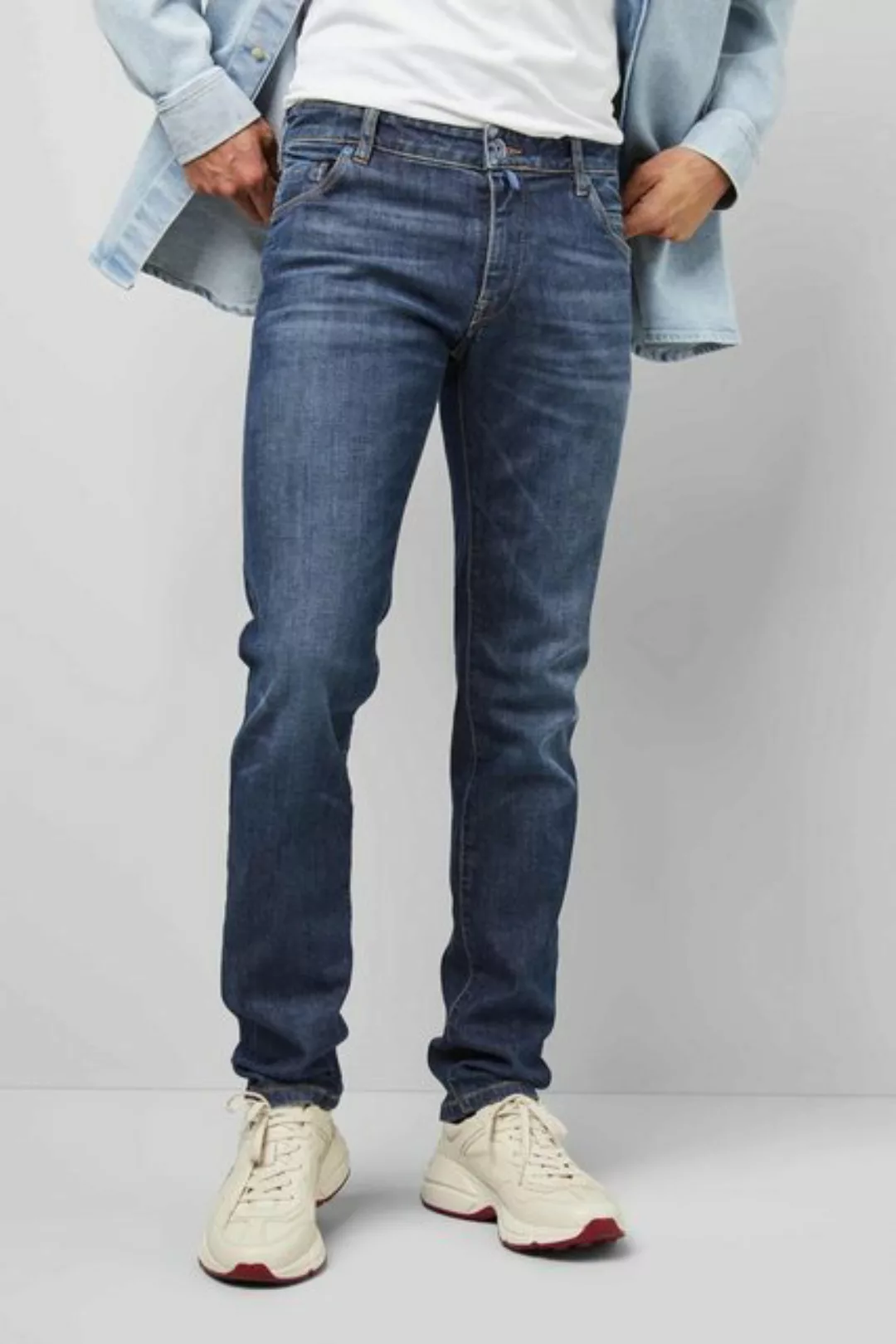 MEYER Straight-Jeans M5 Slim mit Rundbundverarbeitung günstig online kaufen