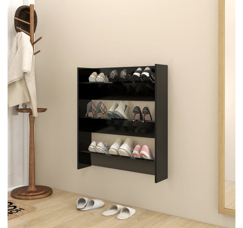 vidaXL Schuhschrank Wand-Schuhschrank Schwarz 80x18x90 cm Spanplatte günstig online kaufen