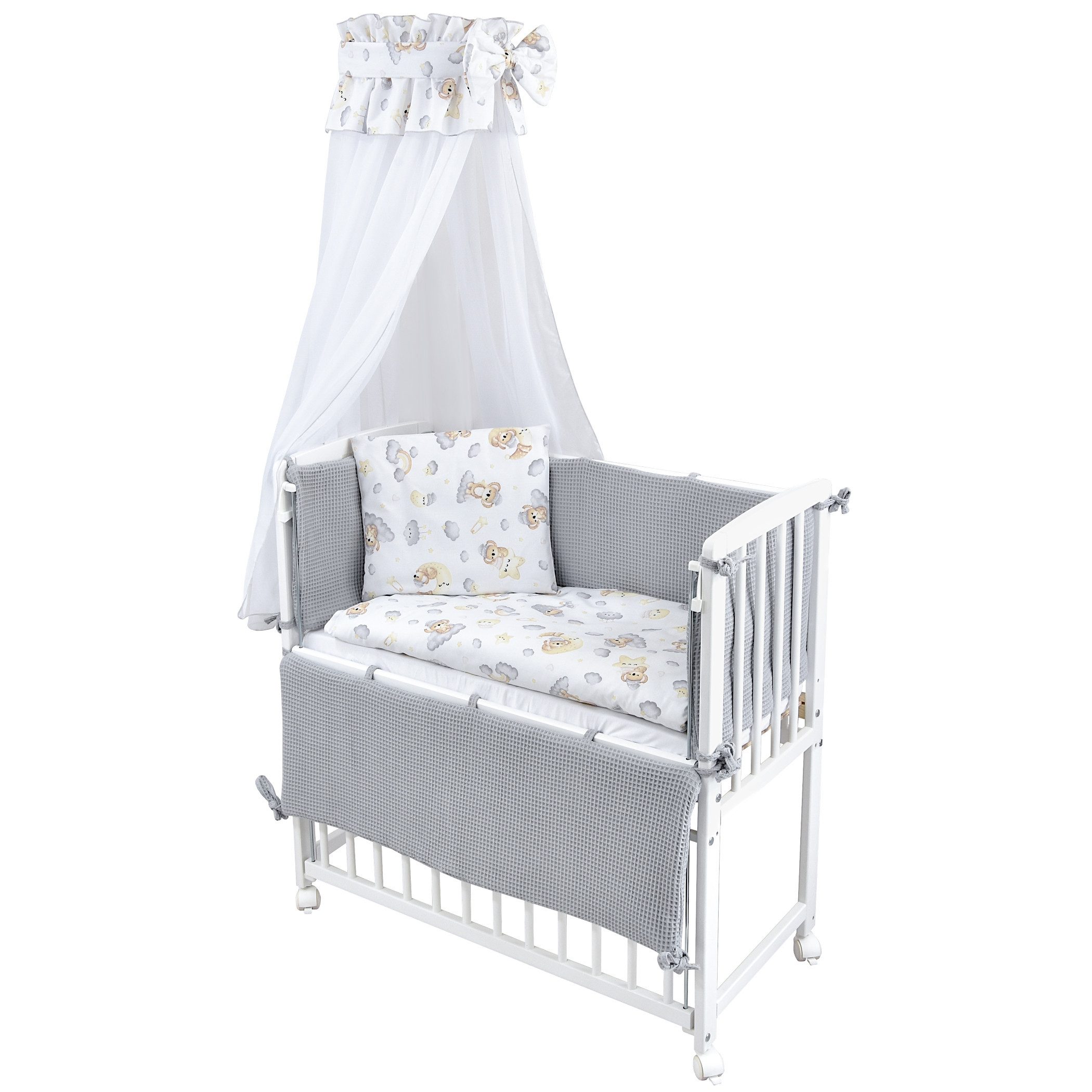 Baby-Delux Beistellbett Babybett Waffelpique Koala Grau, günstig online kaufen