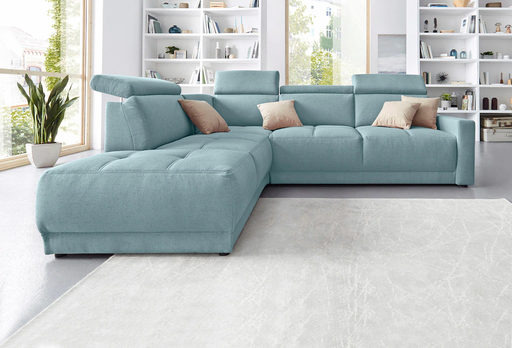DOMO collection Ecksofa "Ava, moderne Sitzheftung mit toller Doppelnaht, ko günstig online kaufen