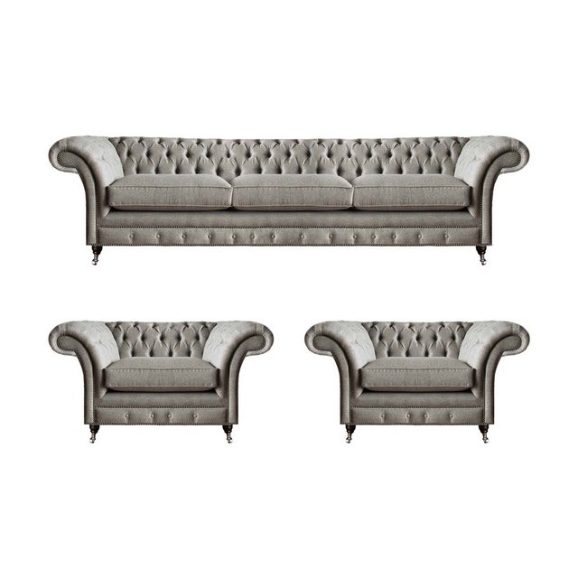 JVmoebel Chesterfield-Sofa Luxus Modern Sofa Set Komplett 3tlg Polstersofas günstig online kaufen