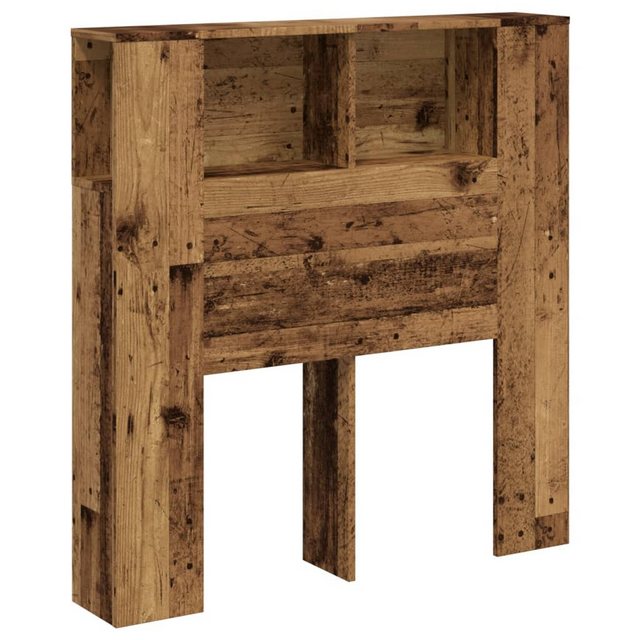 vidaXL Fächerschrank Kopfteil mit Ablagen Altholz-Optik 100x19x104,5cm Holz günstig online kaufen