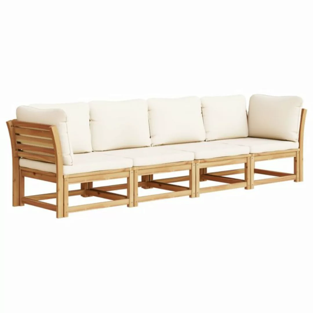 vidaXL Sofaelement 4-tlg. Garten-Lounge-Set mit Kissen Massivholz (1 St) günstig online kaufen