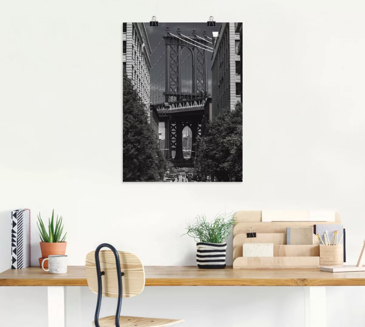 Artland Poster "New York Manhattan Bridge II", Amerika, (1 St.), als Alubil günstig online kaufen