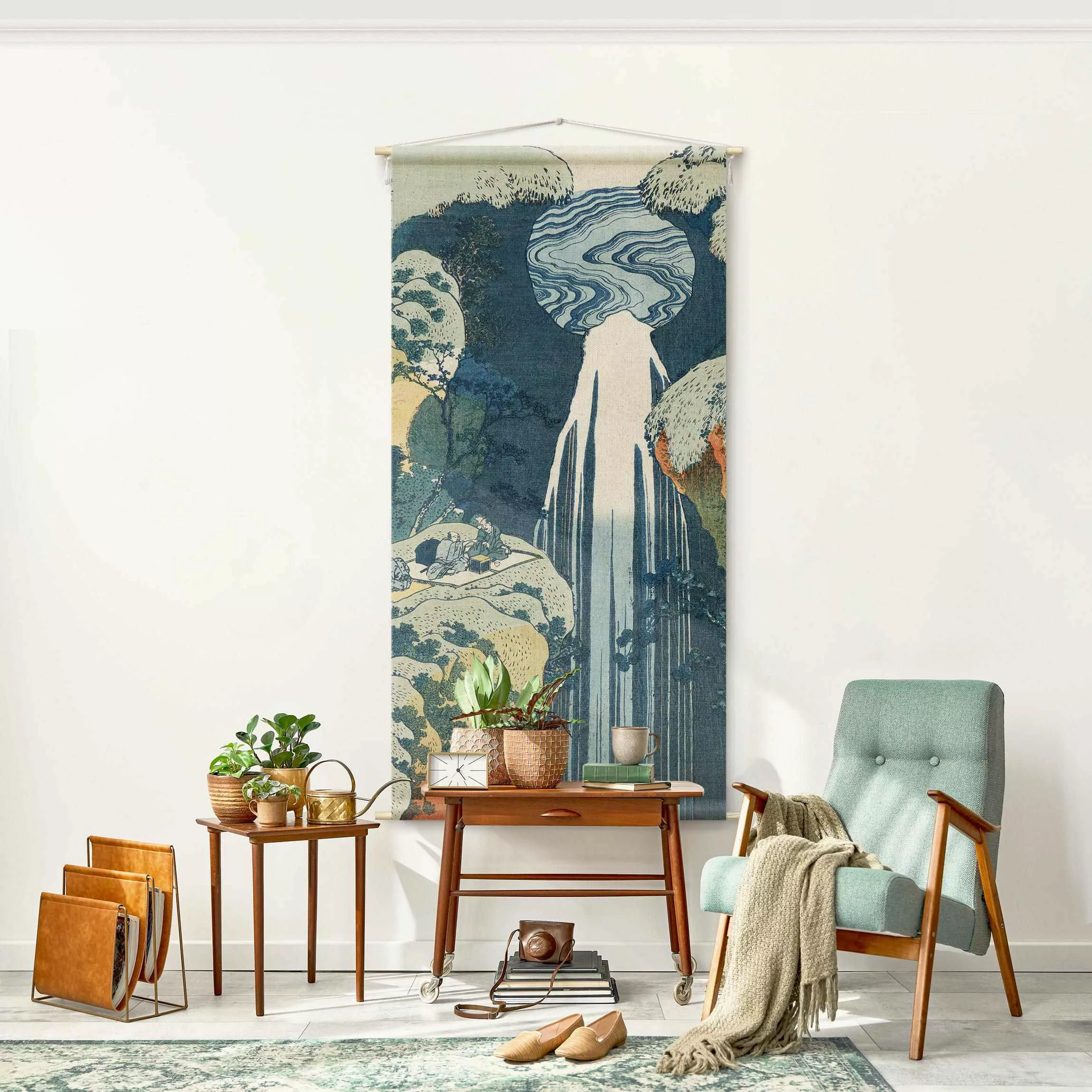 Wandteppich Katsushika Hokusai - Der Wasserfall von Amida günstig online kaufen