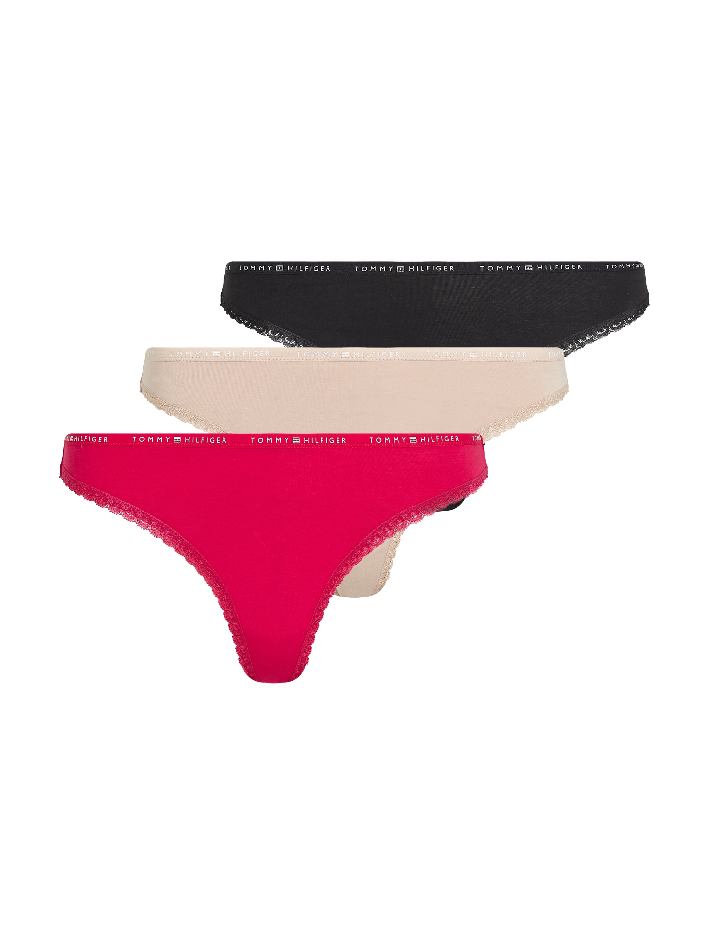 Tommy Hilfiger Underwear Tanga "3 PACK LACE THONG", (Packung, 3 St., 3er), günstig online kaufen