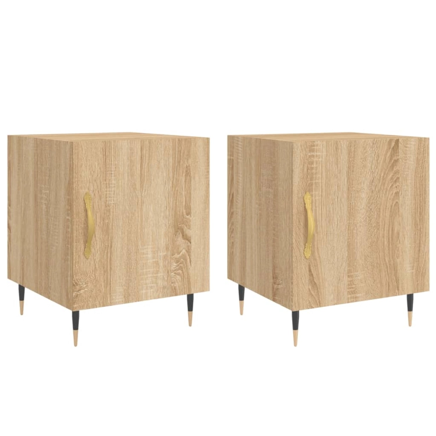 vidaXL Nachttische 2 Stk Sonoma-Eiche 40x40x50 cm Holzwerkstoff Modell 7 günstig online kaufen