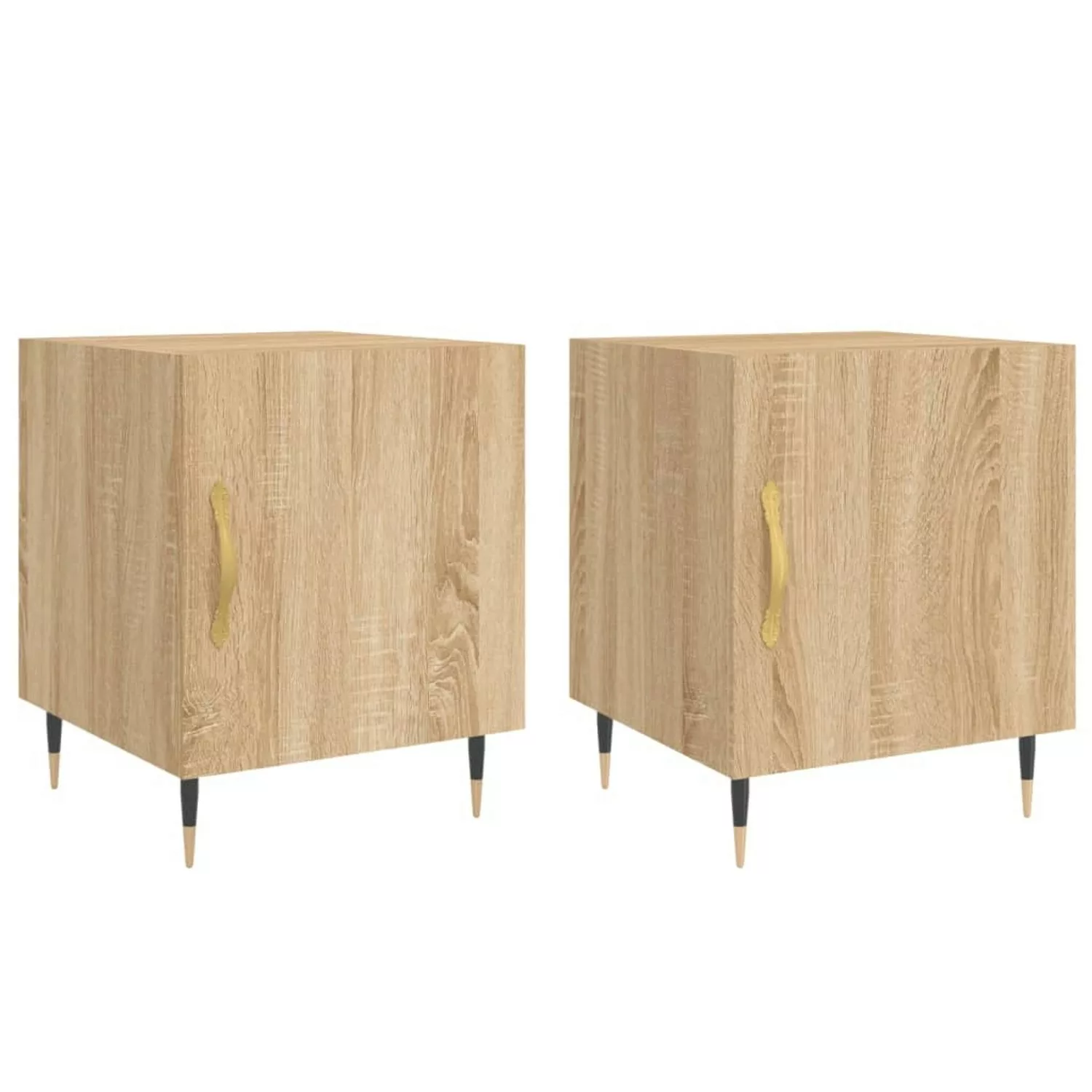 vidaXL Nachttische 2 Stk Sonoma-Eiche 40x40x50 cm Holzwerkstoff Modell 7 günstig online kaufen