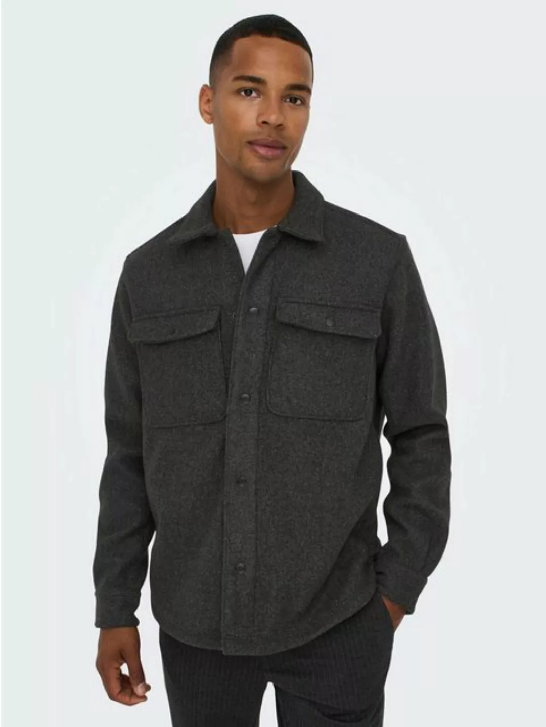 ONLY & SONS Langarmhemd Lockere Hemd Jacke Workwear Shacket ONSASH ONSASH O günstig online kaufen