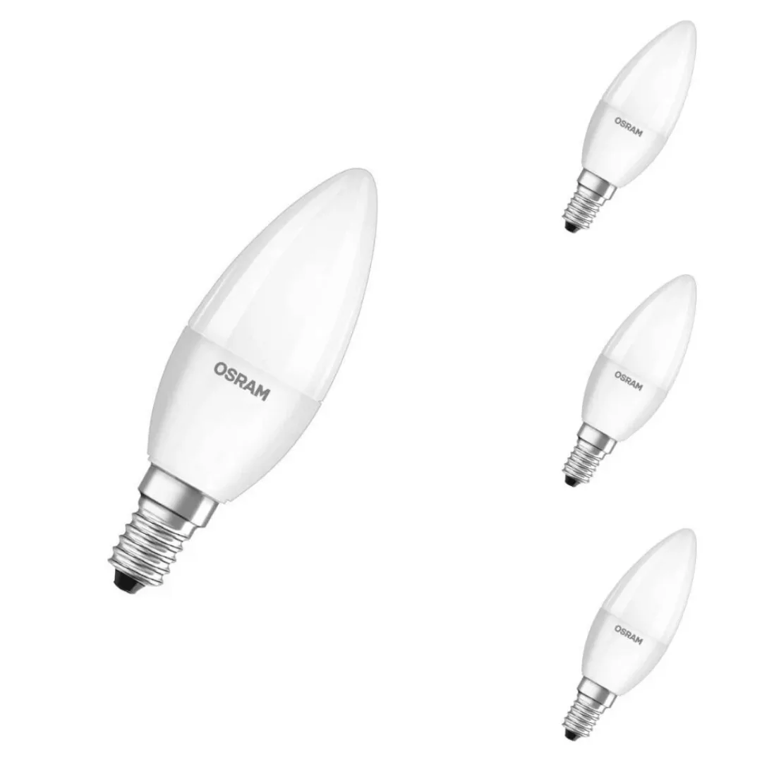 Osram LED Lampe ersetzt 40W E14 Kerze - B38 in Weiß 4,9W 470lm 2700K 4er Pa günstig online kaufen