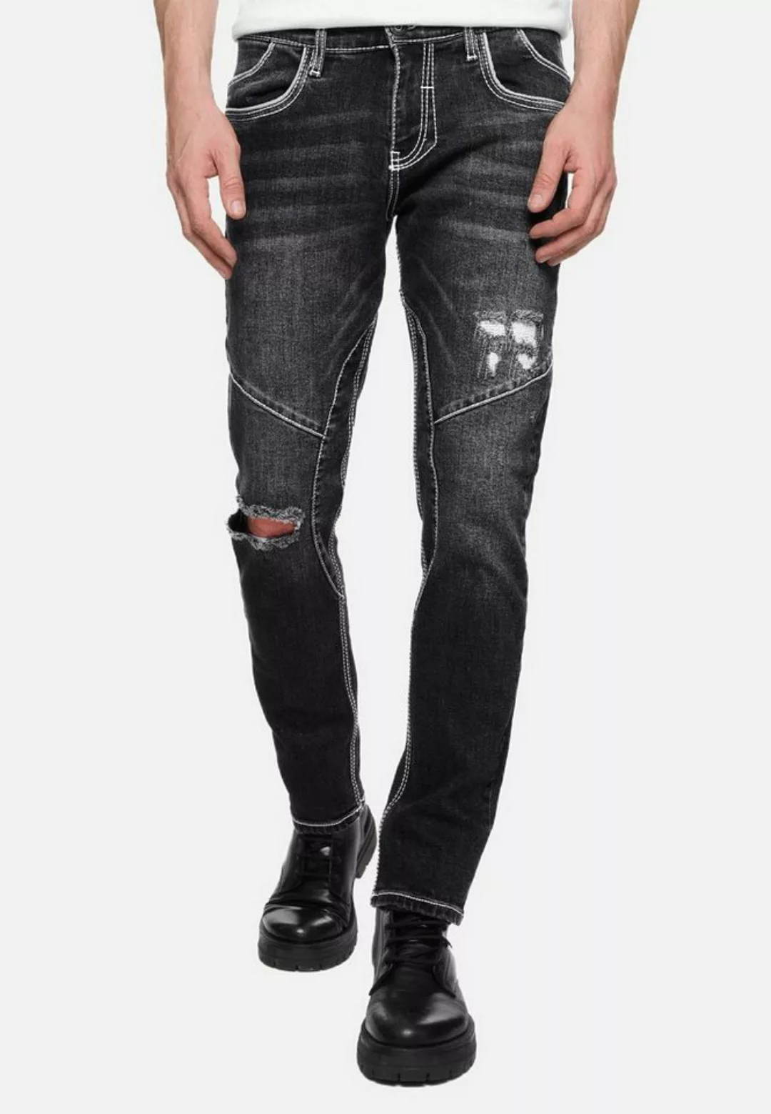 Rusty Neal Straight-Jeans "NISHO", mit trendigen Used-Details günstig online kaufen