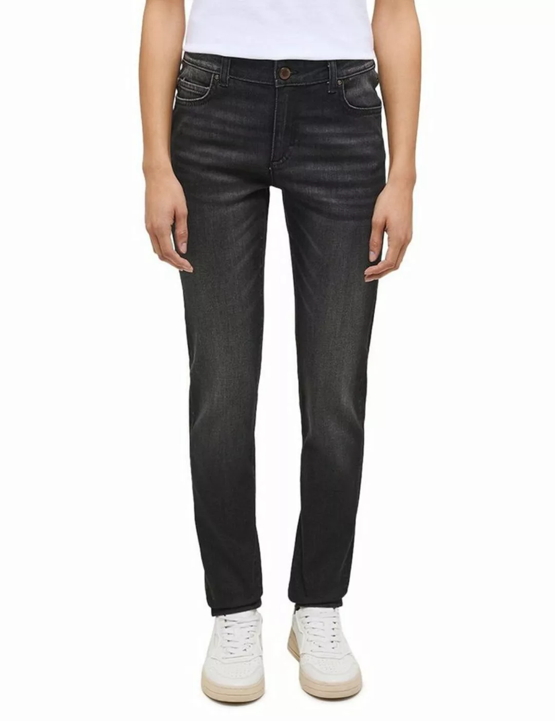 Mustang Damen Jeans CROSBY Relaxed Slim Fit - Schwarz - Black Denim günstig online kaufen