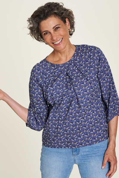 Oversize Bluse Aus Ecovero Viskose Mit Farbenfrohen Mustern (S22c05) günstig online kaufen