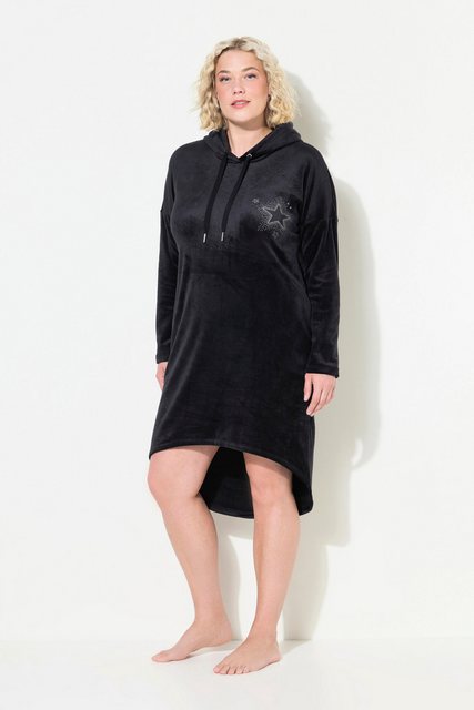 Ulla Popken Jerseykleid Loungewear-Nickikleid Kapuze Langarm recycelt günstig online kaufen