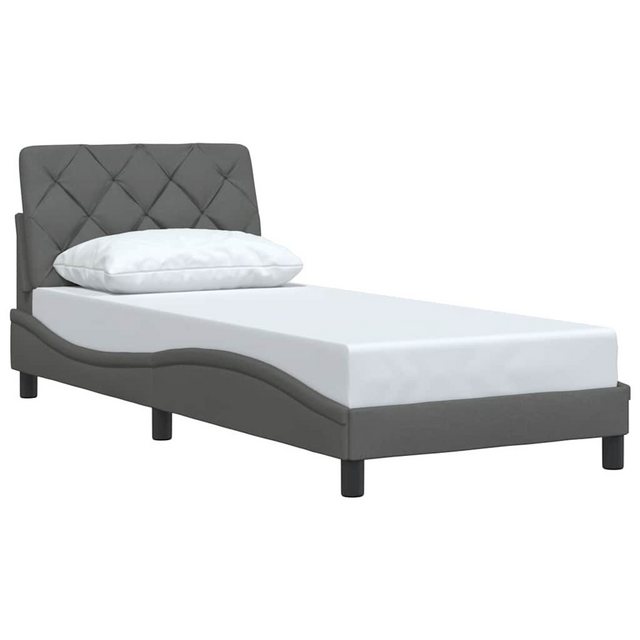 vidaXL Bett Bettgestell ohne Matratze Dunkelgrau 90x200 cm Stoff günstig online kaufen