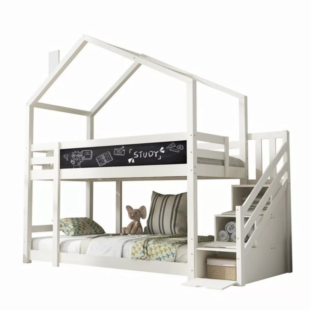 BlingBin Etagenbett Kinderbett Hochbett 90 x 200 cm (1-St., mit Schornstein günstig online kaufen