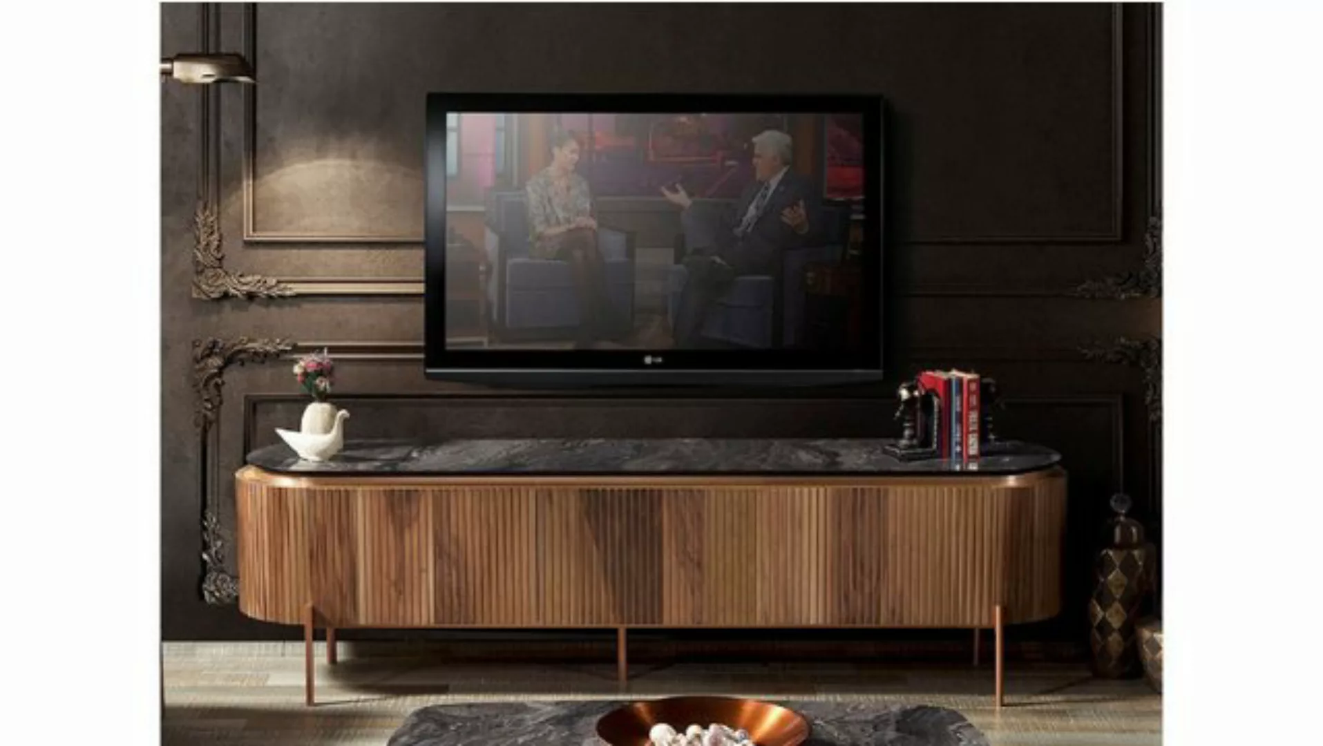JVmoebel TV-Schrank Stilvoll TV Lowboard Braun Farbe Luxuriös Möbel für Woh günstig online kaufen