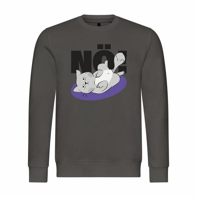 deinshirt Rundhalspullover Herren Sweatshirt Nö Katze Mit Print Motiv, Graf günstig online kaufen