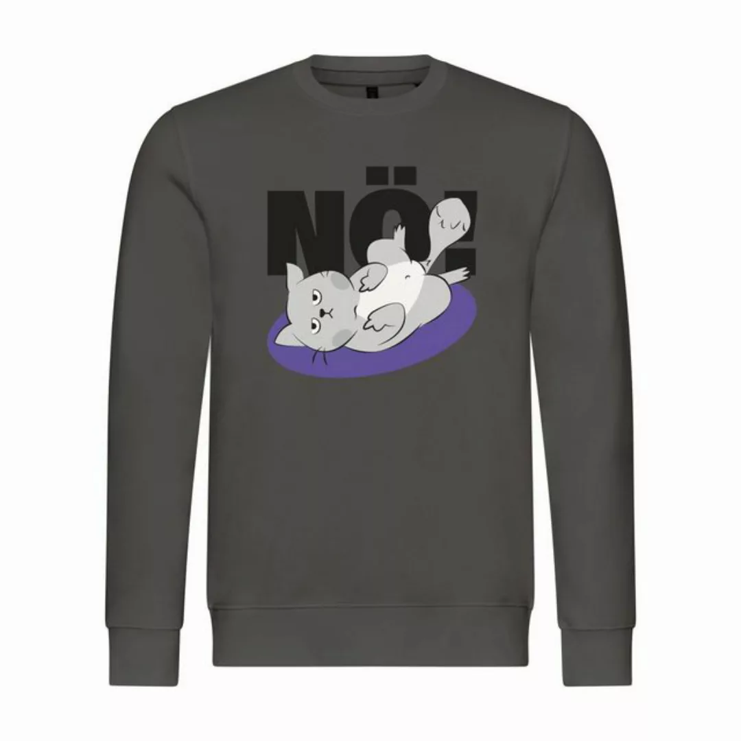 deinshirt Rundhalspullover Herren Pullover Nö Katze Mit Print Motiv, Grafik günstig online kaufen