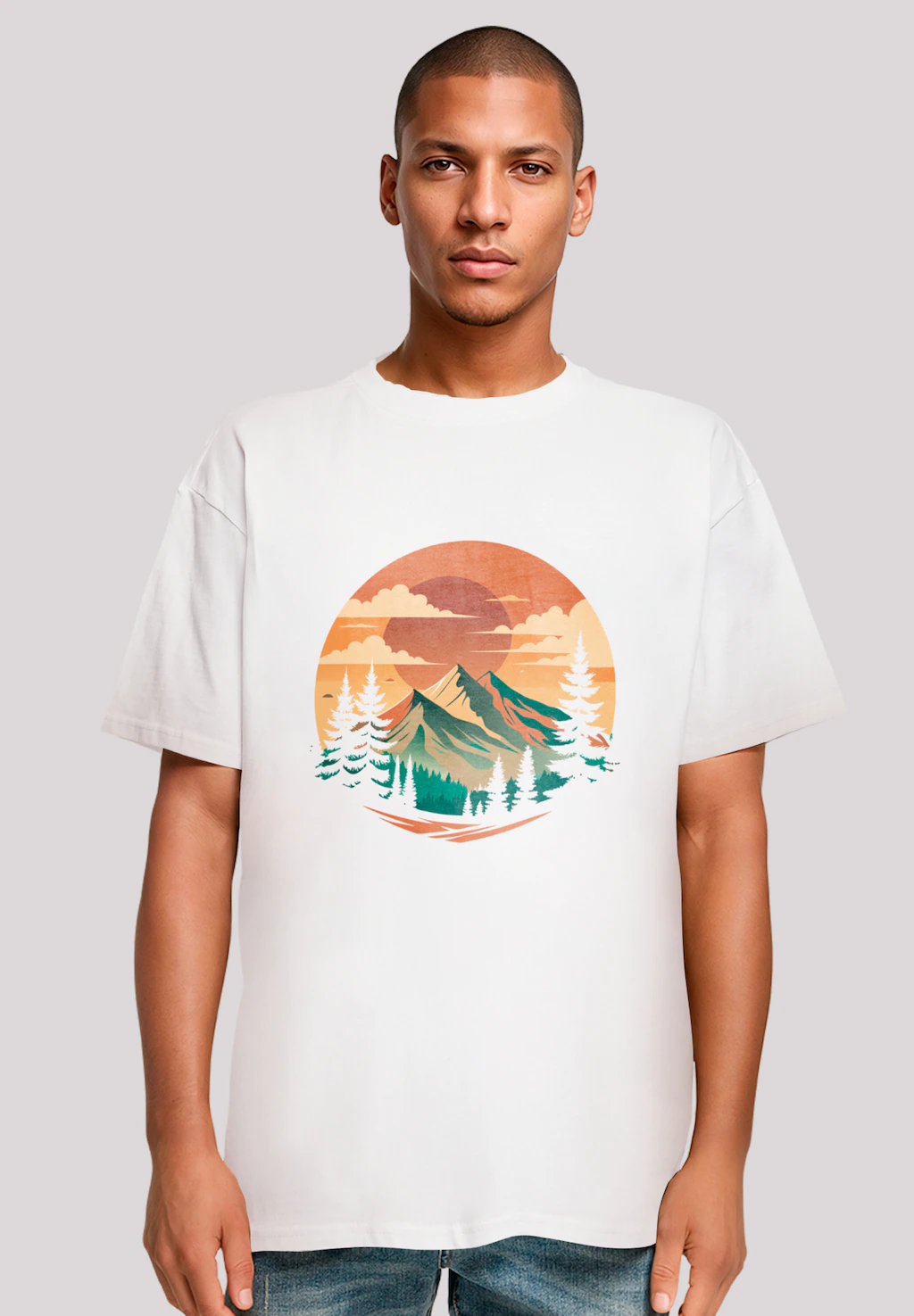 F4NT4STIC T-Shirt "Sonnenuntergang Berglandschaft", Premium Qualität günstig online kaufen