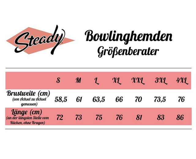 Steady Clothing Kurzarmhemd The Kingston Charcoal Cream Aqua Vintage Bowlin günstig online kaufen