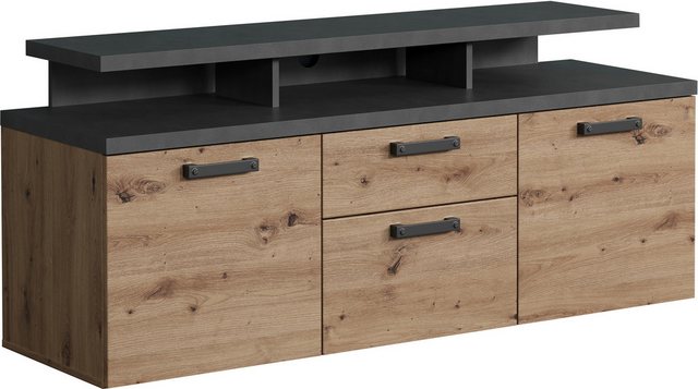 Home affaire TV-Schrank Ambres (1-St) Lowboard inklusive Aufsatz in Eiche/G günstig online kaufen