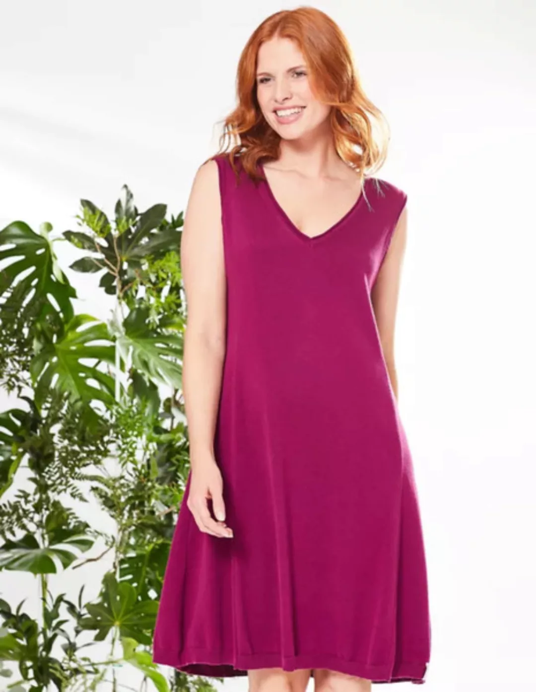 Strick-kleid Laureline Mit V-ausschnitt - Aus 100% Bio-baumwolle günstig online kaufen
