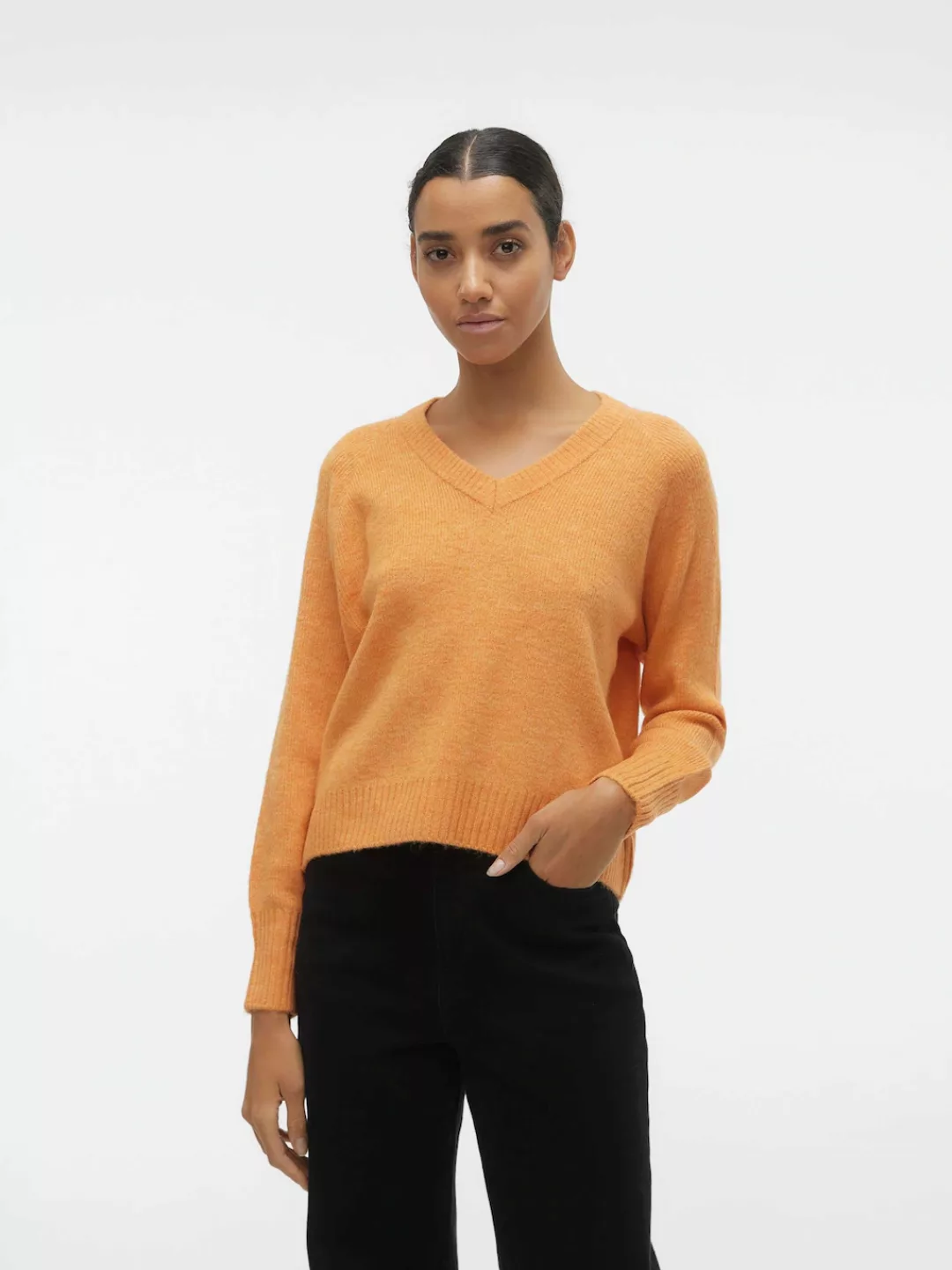 Vero Moda V-Ausschnitt-Pullover VMELLYLEFILE LS V-NECK PULLOVER günstig online kaufen
