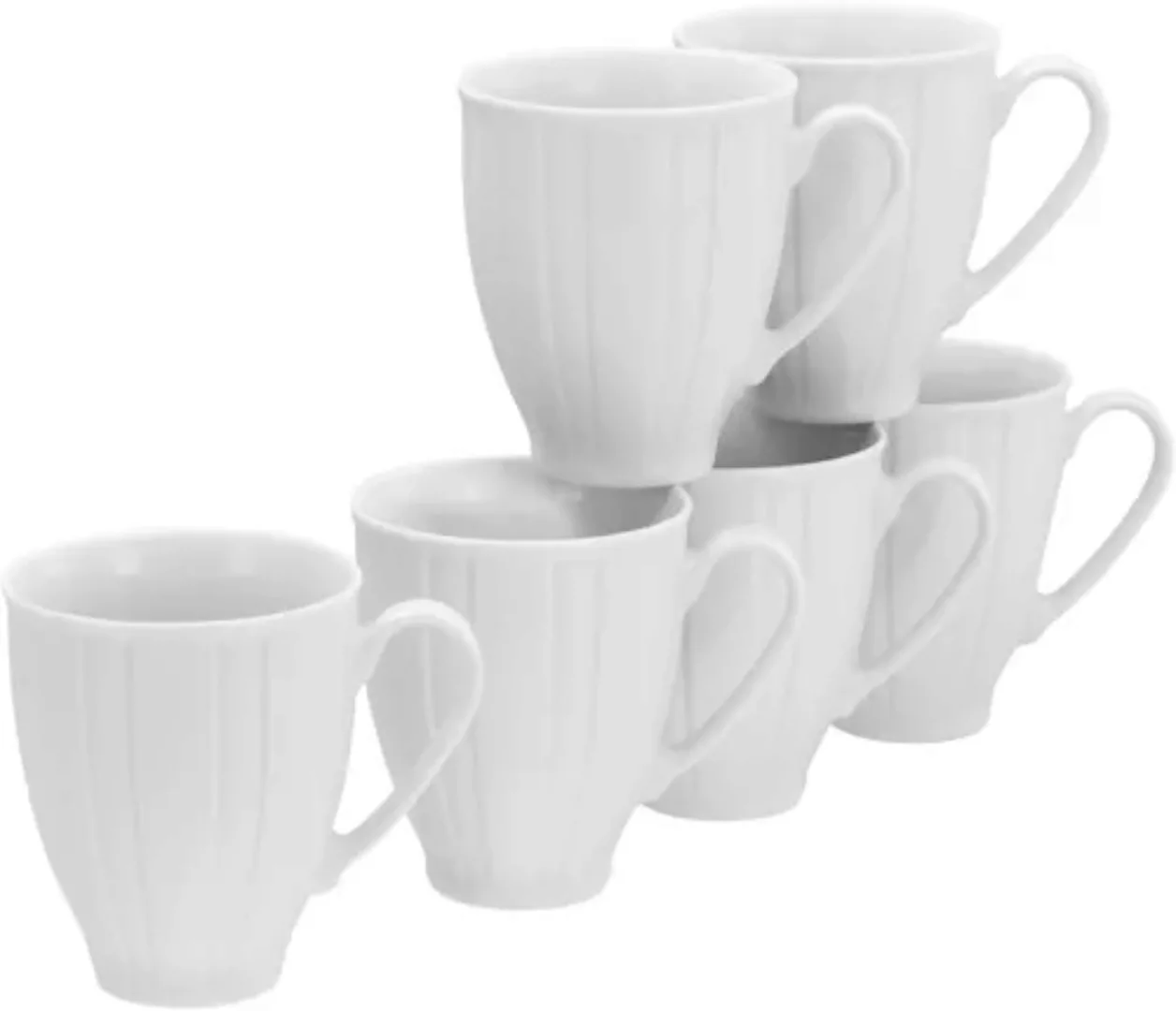 CreaTable Kaffeebecherset Barcelona weiß Porzellan 6 tlg. günstig online kaufen