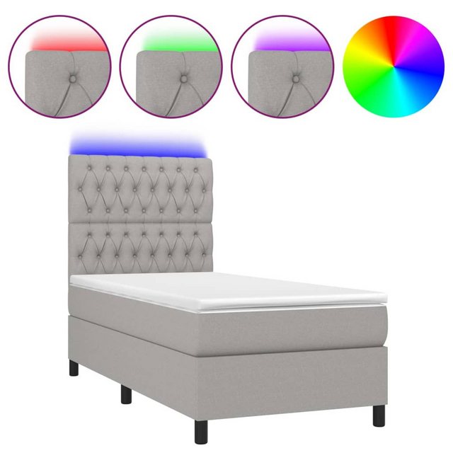 vidaXL Boxspringbett Bett Boxspringbett mit Matratze & LED Stoff (90 x 190 günstig online kaufen