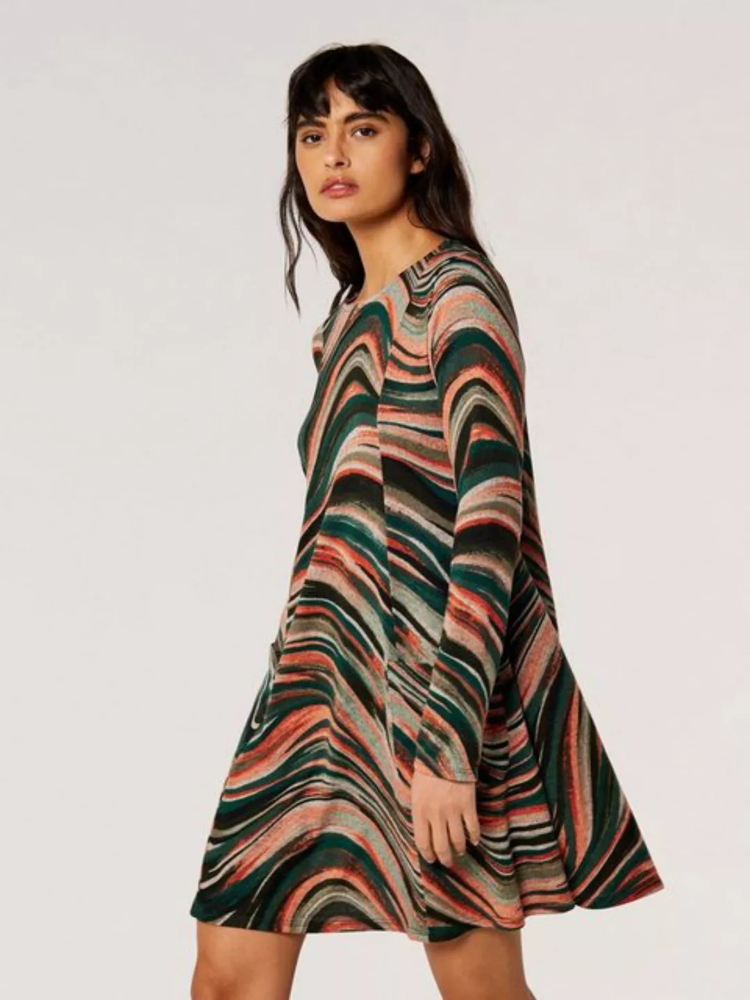 Apricot Sommerkleid gemustert, zusätzliche Features günstig online kaufen
