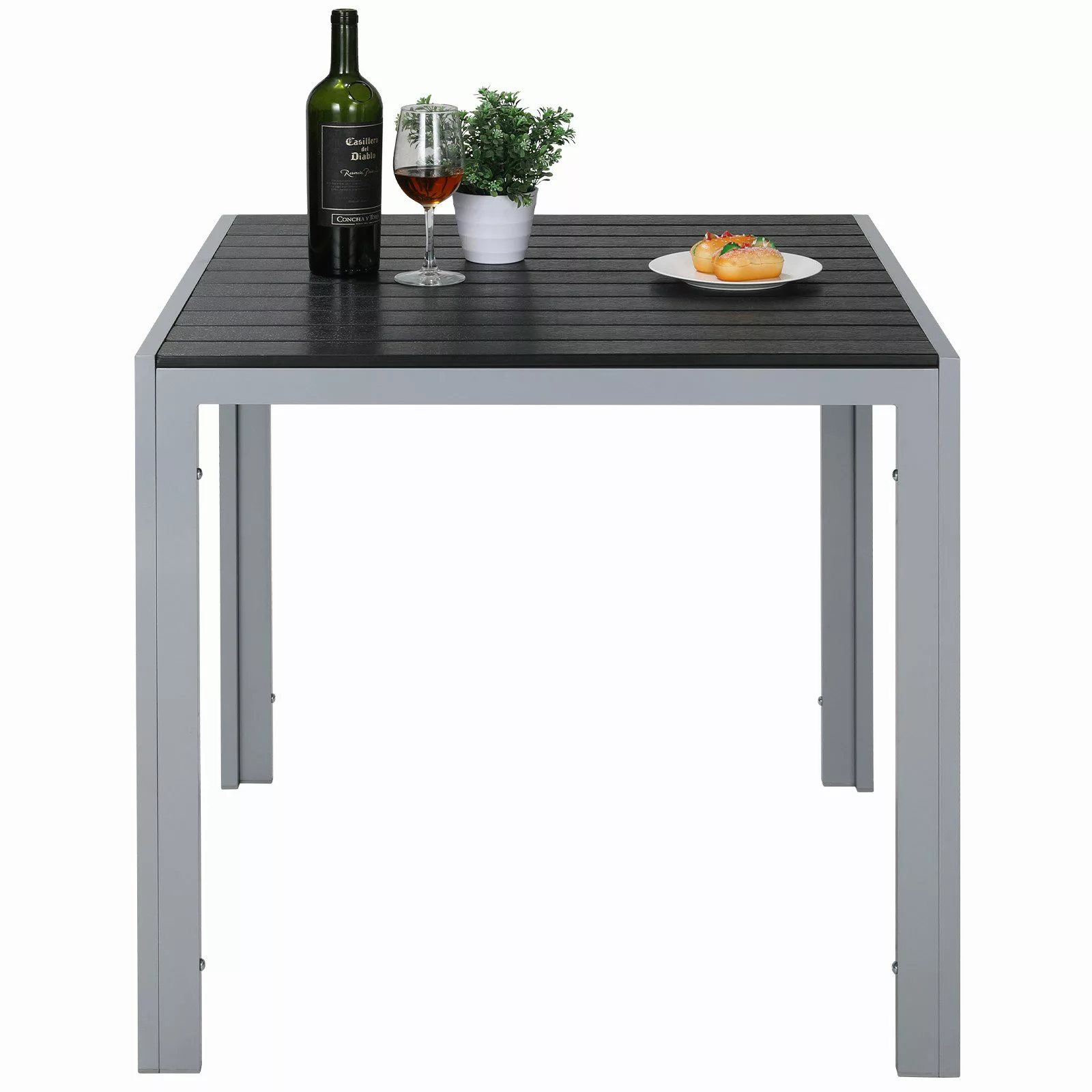 TLGREEN Gartentisch Aluminiumrahmen Quadratisch (75x75cm WPC günstig online kaufen
