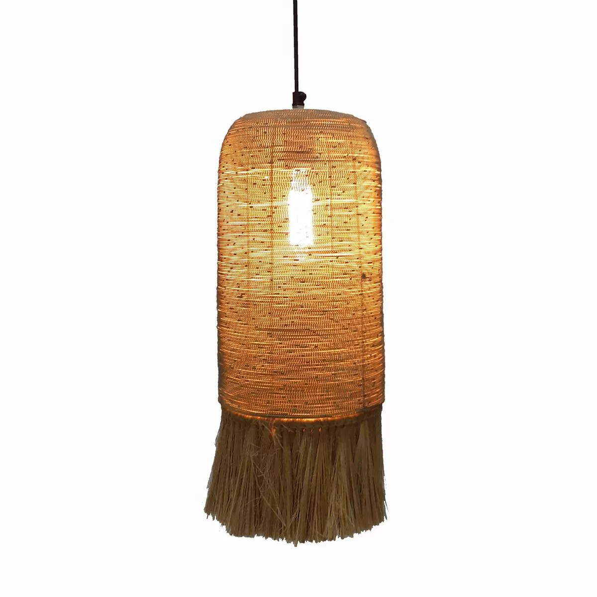 Deckenlampe 23 X 23 X 35 Cm Metall Naturfaser günstig online kaufen