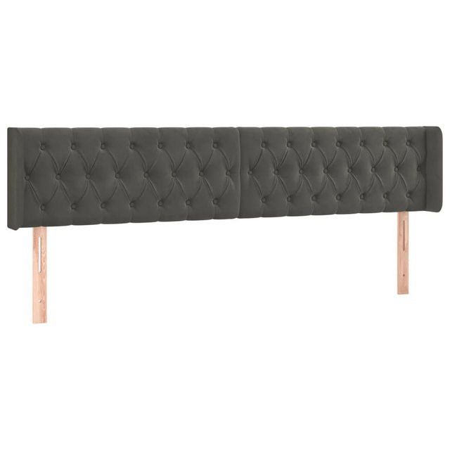 vidaXL Bett, Kopfteil mit Ohren Dunkelgrau 183x16x78/88 cm Samt günstig online kaufen