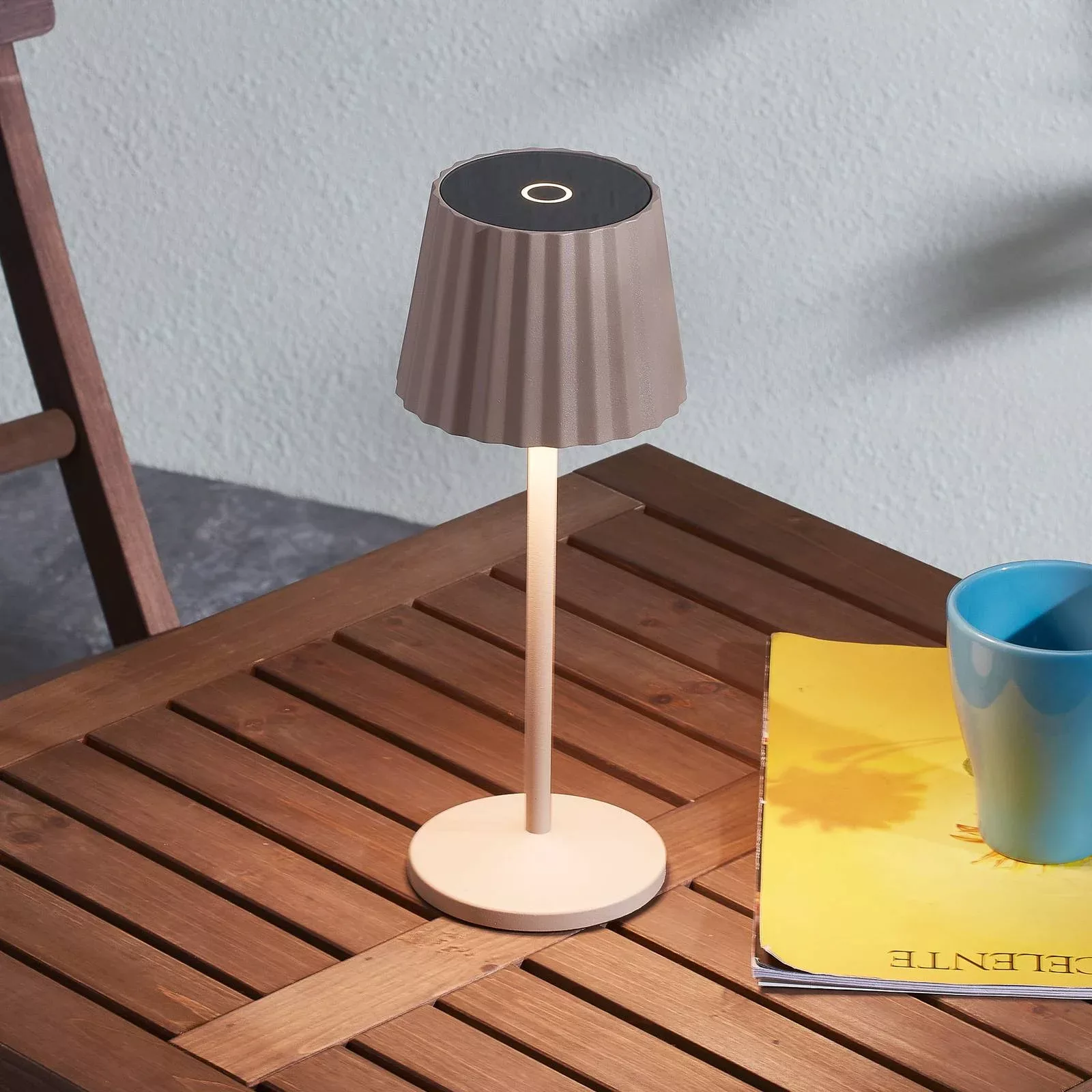 Lindby LED-Akku-Tischleuchte Esali, beige, 2er-Set, Alu günstig online kaufen