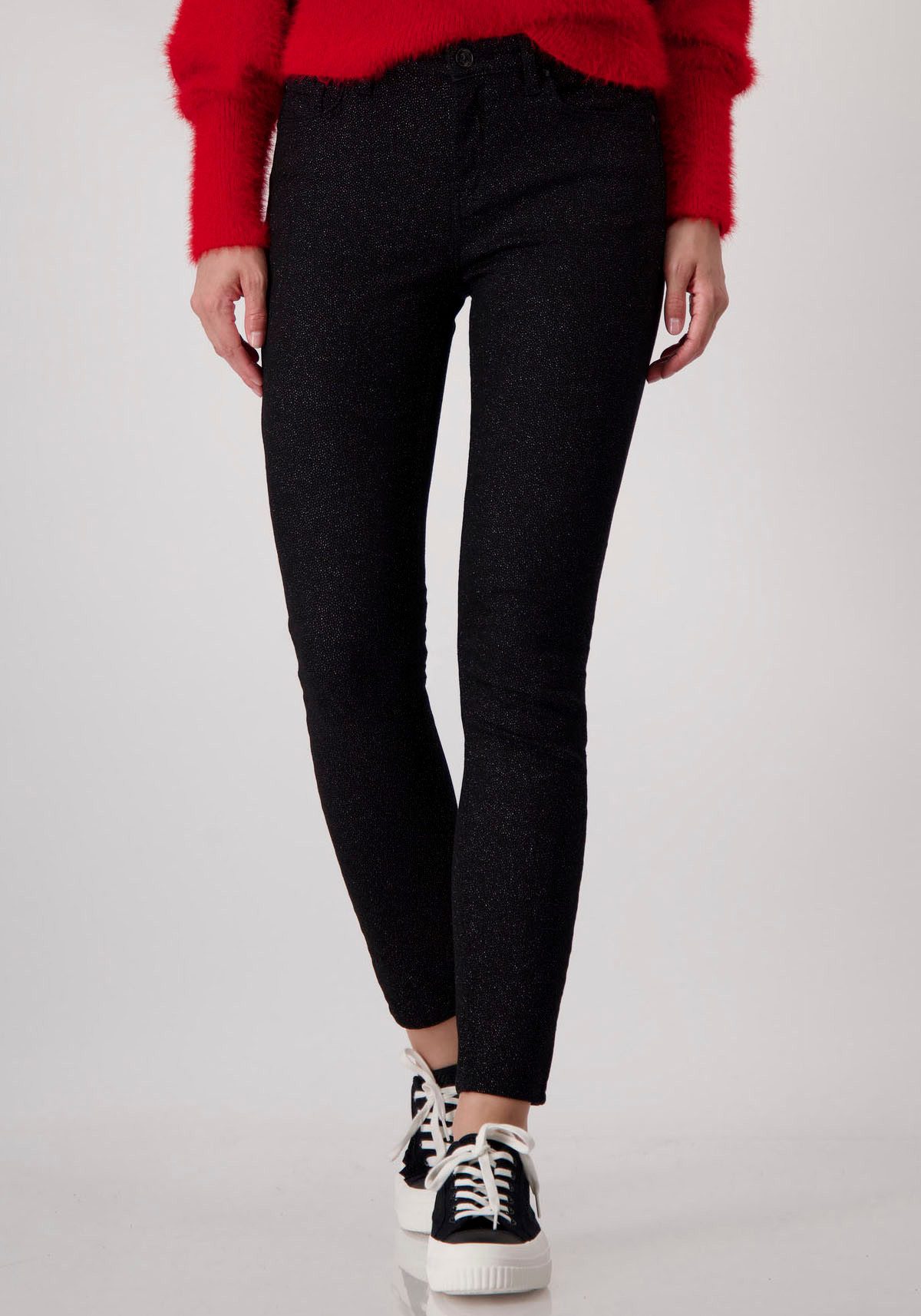 Monari Röhrenhose mit Glitzerdruck günstig online kaufen