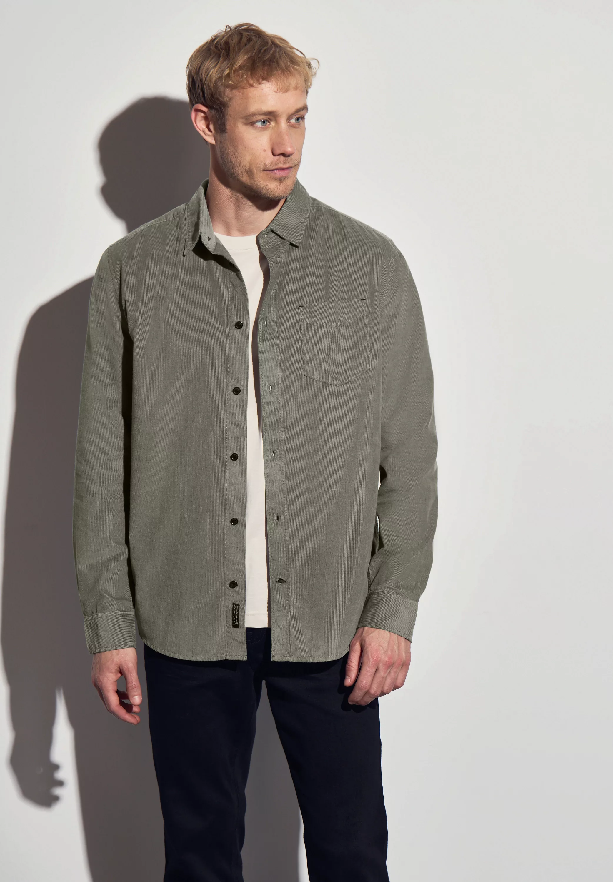 STREET ONE MEN Langarmhemd, aus reiner Baumwolle günstig online kaufen