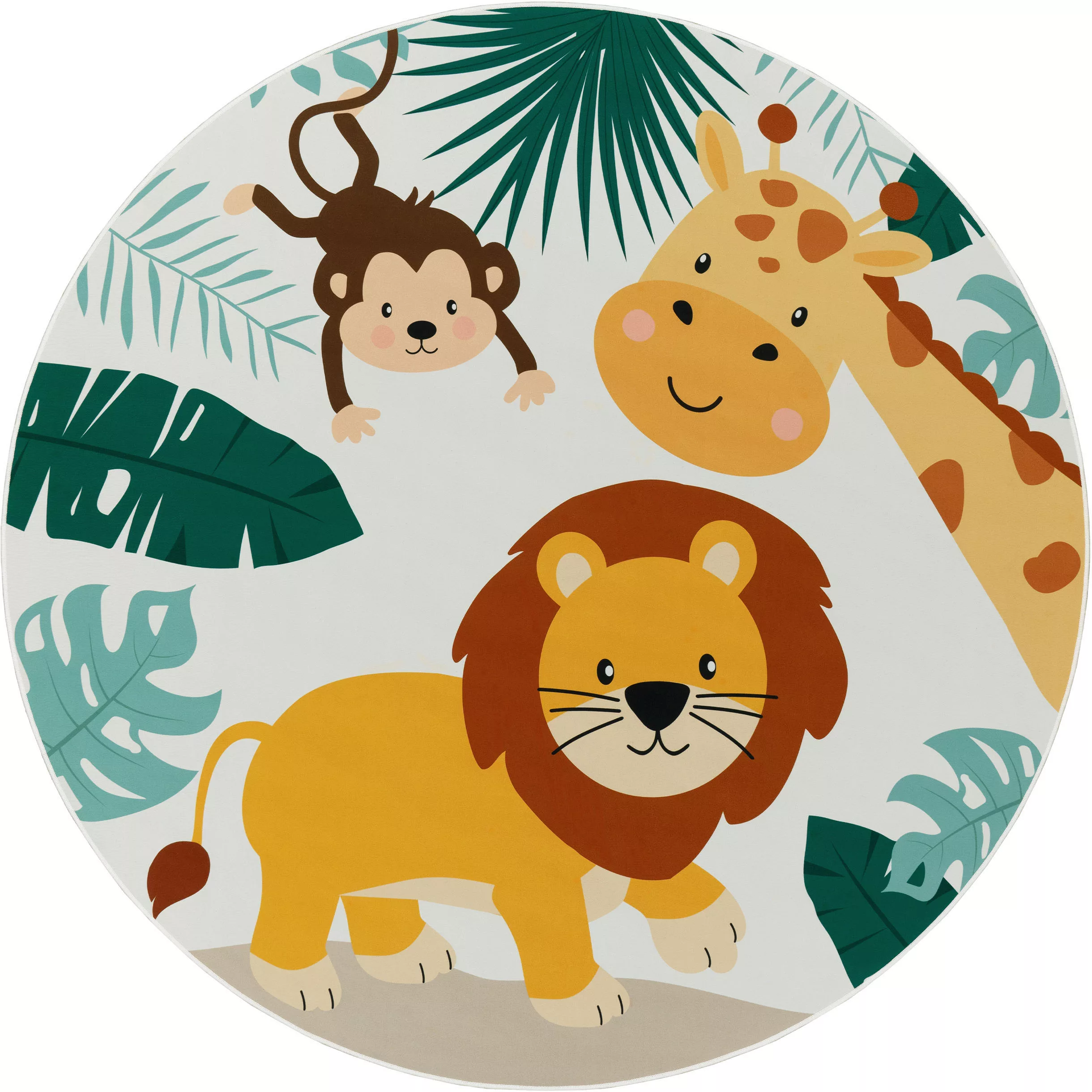 Paco Home Kinderteppich »Bino 582«, rund, Spielteppich, Motiv Tiere, Löwe & günstig online kaufen