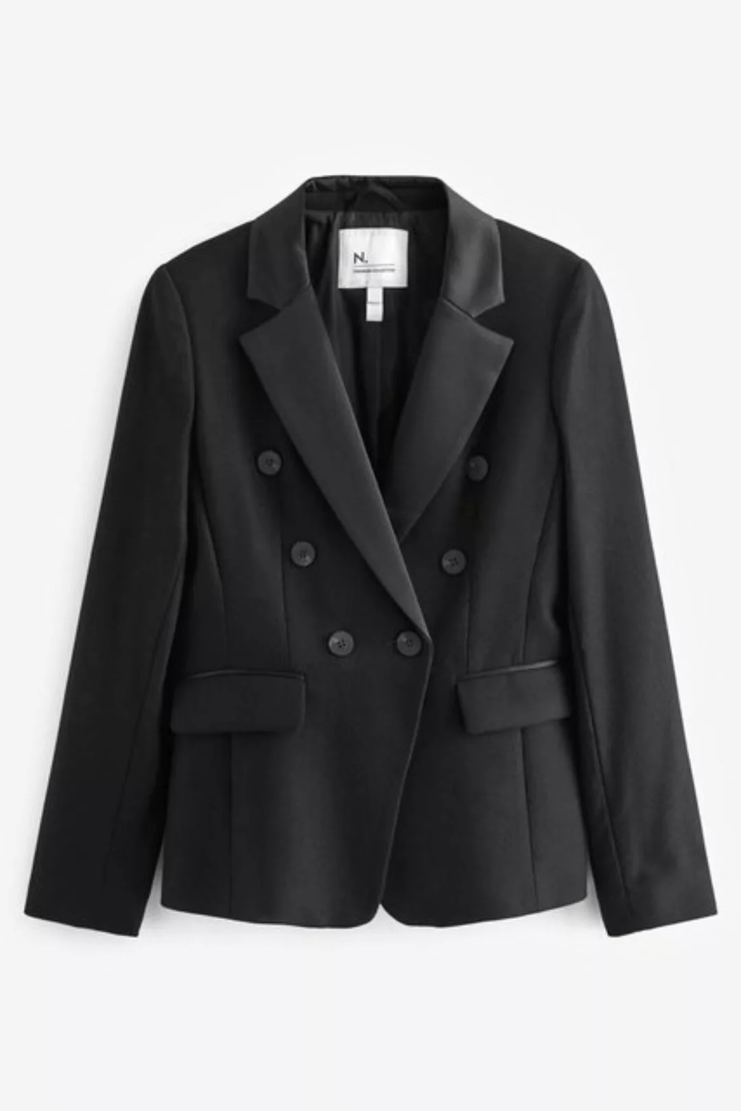 Next Jackenblazer Premium Zweireihiger Blazer aus Wolle und Kaschmir (1-tlg günstig online kaufen