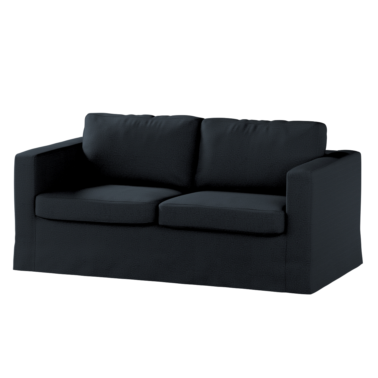 Bezug für Karlstad 2-Sitzer Sofa nicht ausklappbar, lang, anthrazit, Sofahu günstig online kaufen