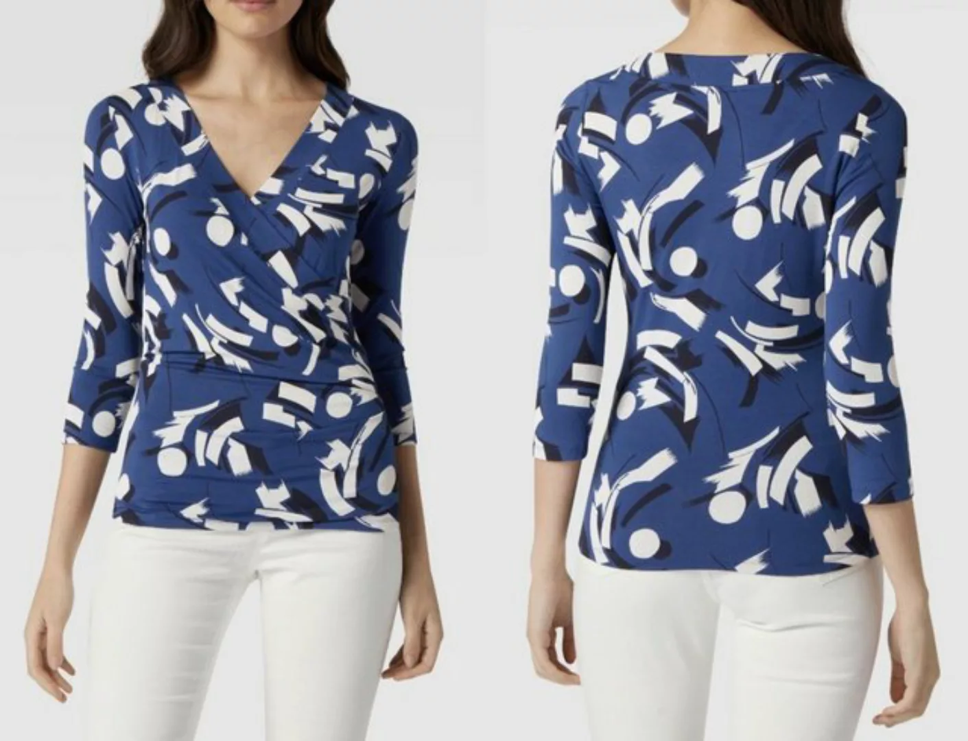 Ralph Lauren T-Shirt LAUREN RALPH LAUREN V-Neck Hemd Blusentop Wrap Top Shi günstig online kaufen