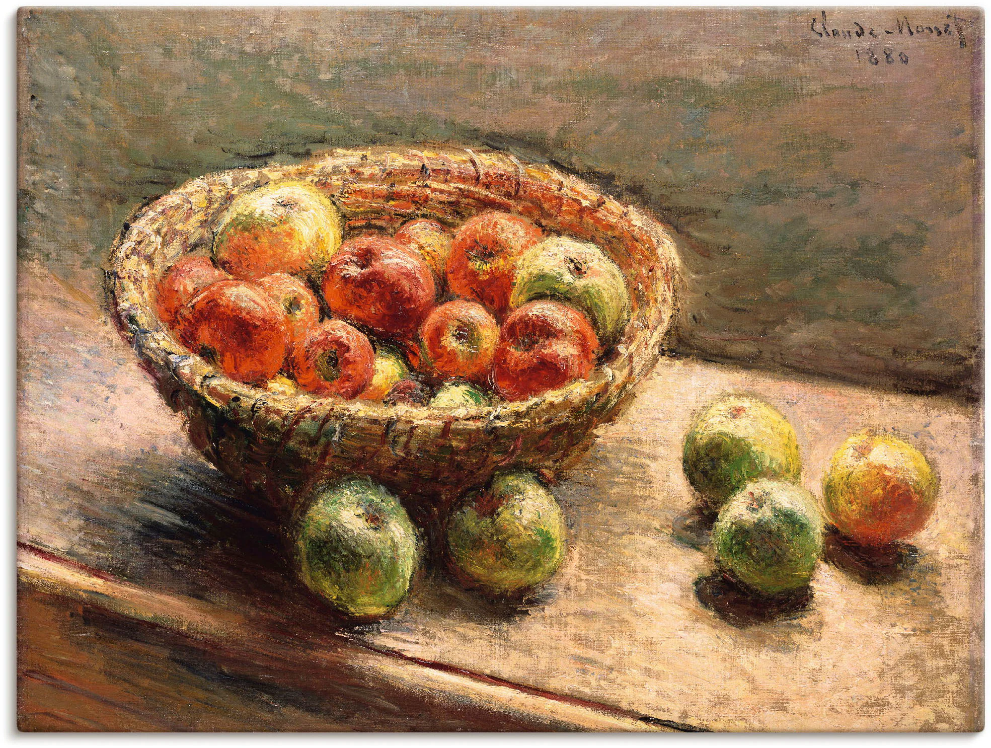 Artland Leinwandbild »Ein Korb mit Äpfeln. 1880«, Arrangements, (1 St.), au günstig online kaufen