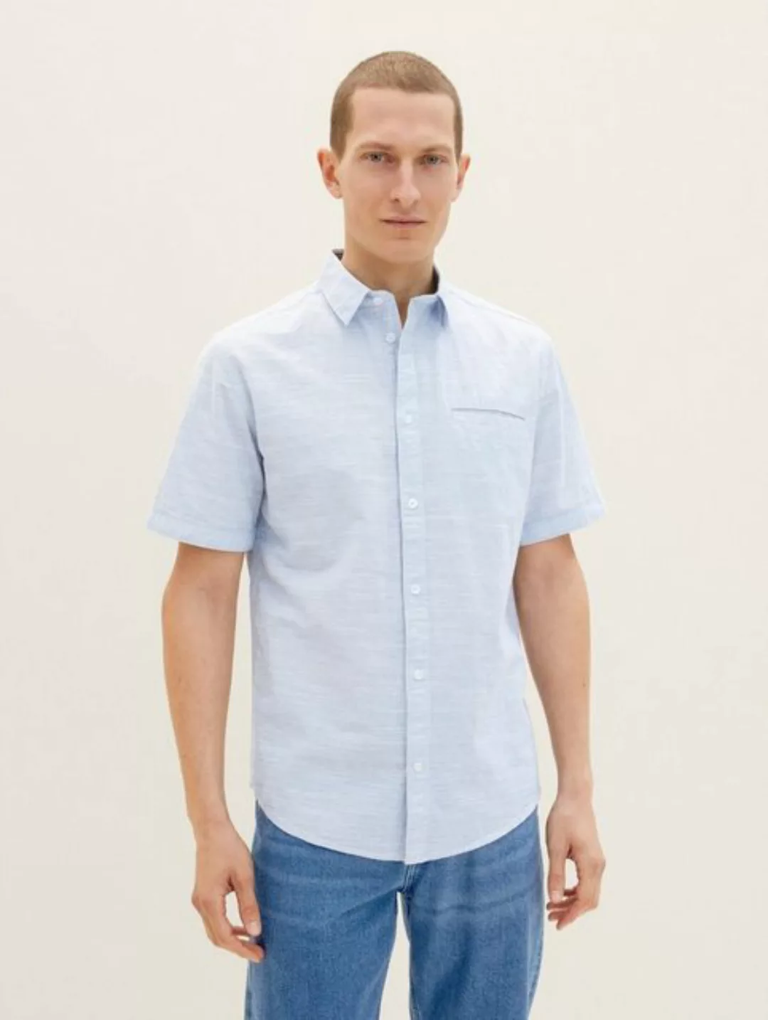 TOM TAILOR Kurzarmhemd blau (1-tlg., keine Angabe) günstig online kaufen