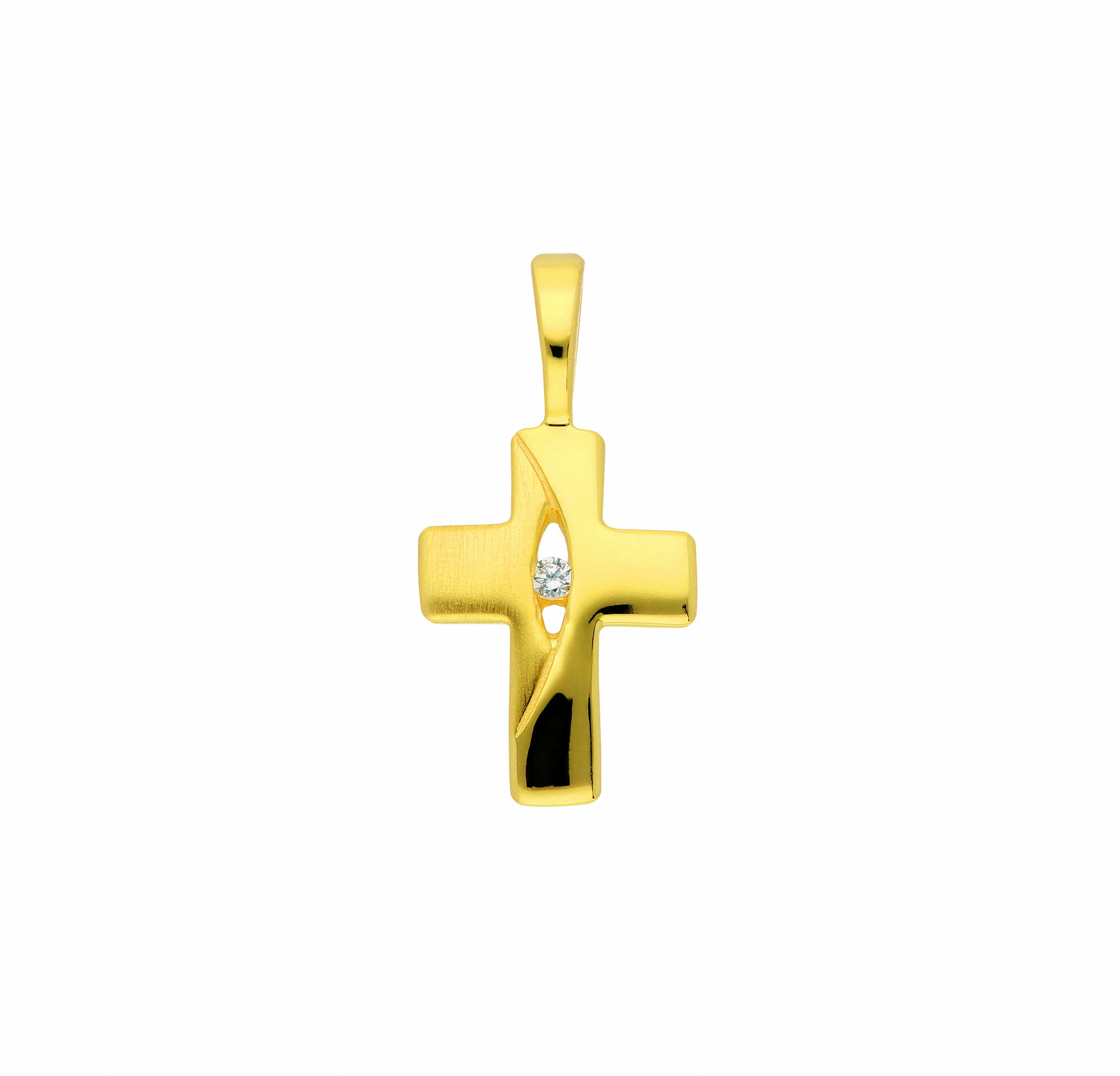 Adelia´s Kette ohne Anhänger "333 Gold Kreuz Anhänger mit Zirkonia", Schmuc günstig online kaufen