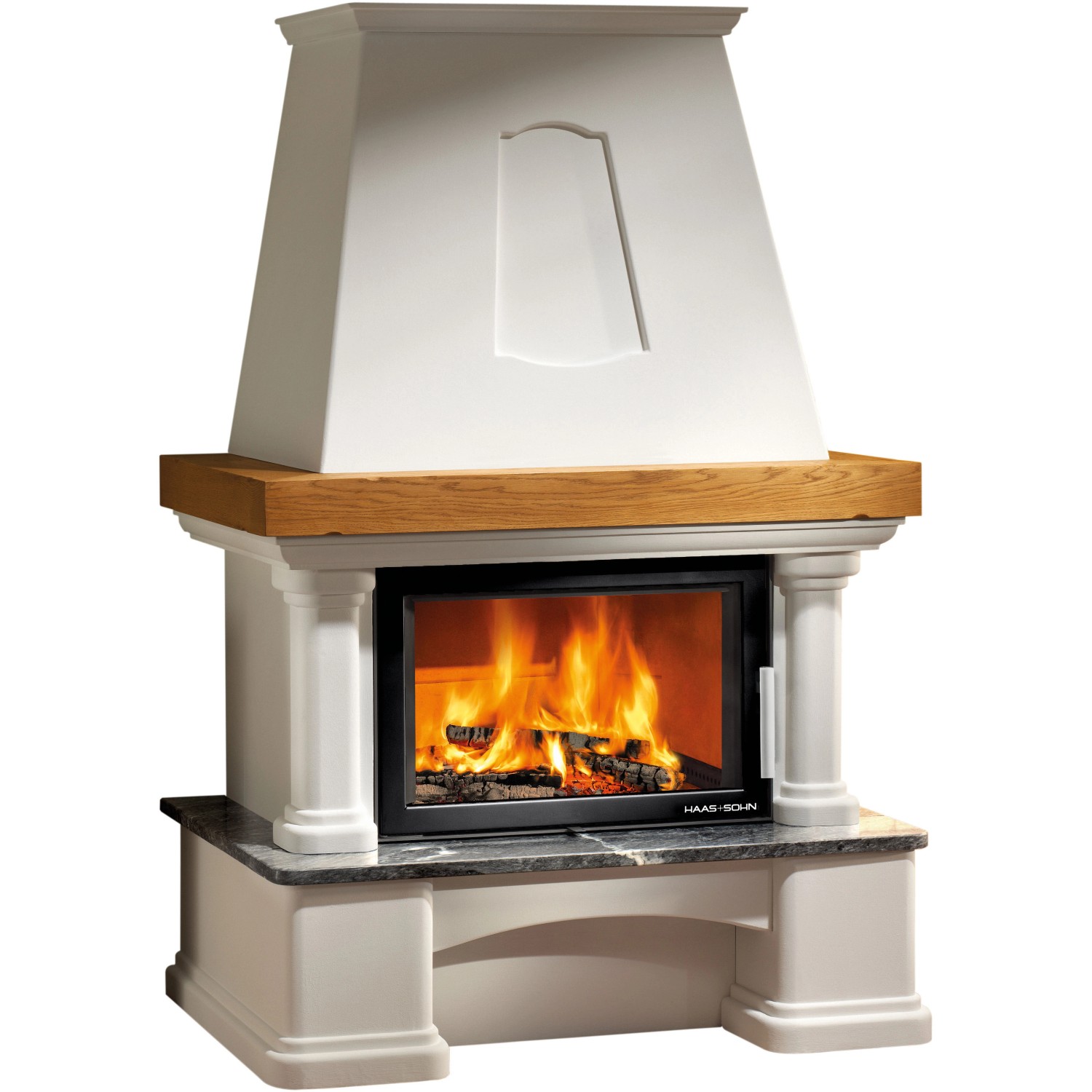 Haas+Sohn Genf II Kaminofen Wärmespeicherbeton Weiß 8 kW günstig online kaufen